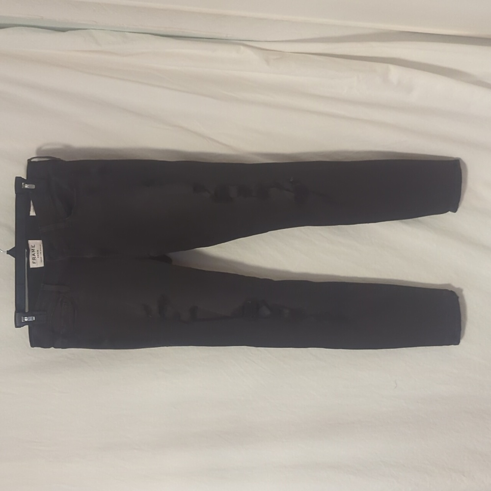 Frame denim grey distressed skinny jeans - Picture 2 of 10